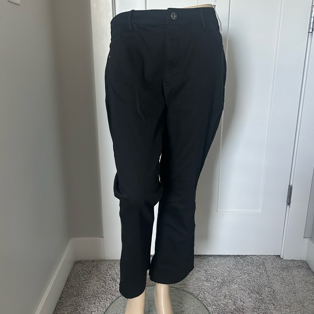 J Jill Black Denim Kick Flare Ankle Pants